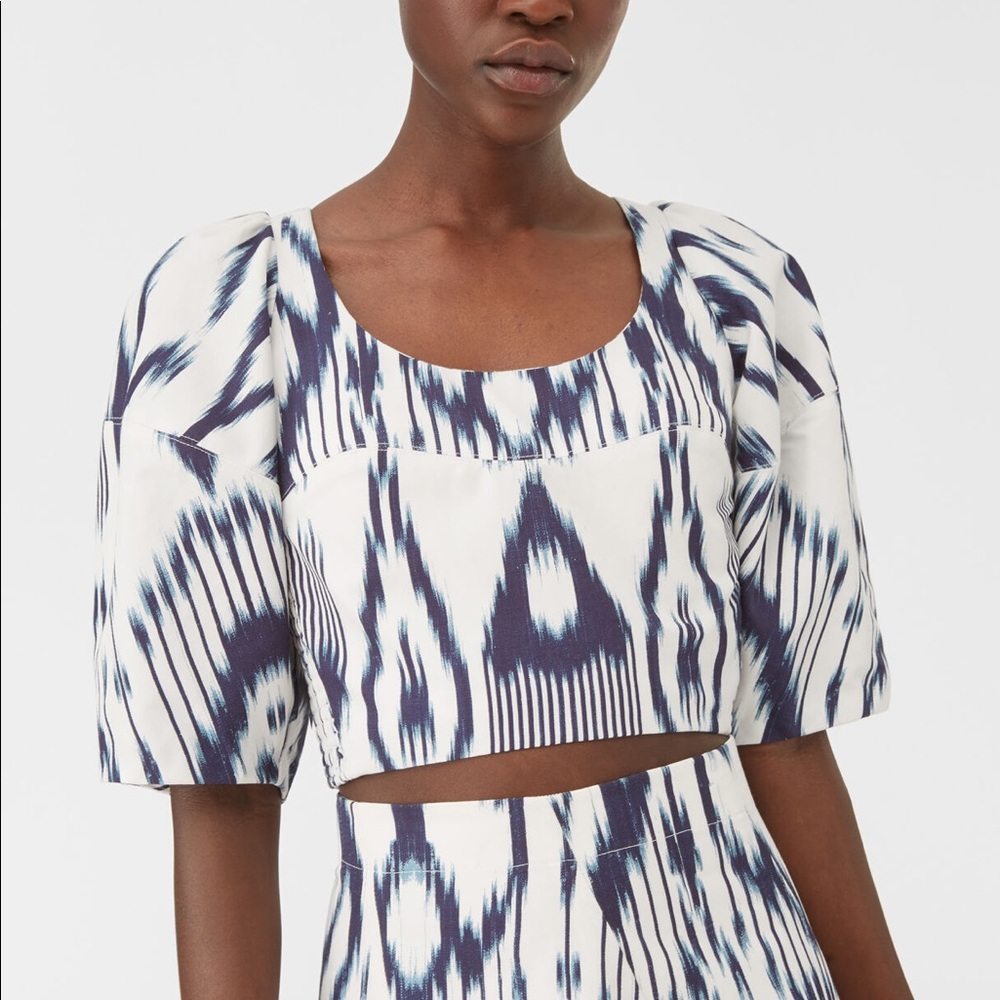 NWT Rebecca Taylor Ikat Linen Top size 6